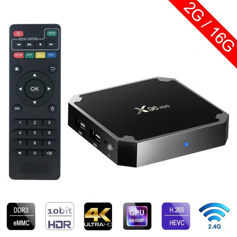 Box Smart TV X96 X96 Mini (Android - 4K Ultra HD - 2 GB RAM - Wi-Fi), mini  box tv 