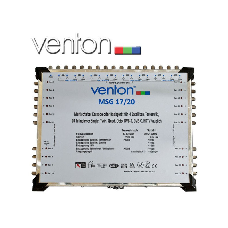 Venton MSG 17/20 Multischalter,Grundeinheit,Portlock, Single/Twin/Quad/Octo-fähig