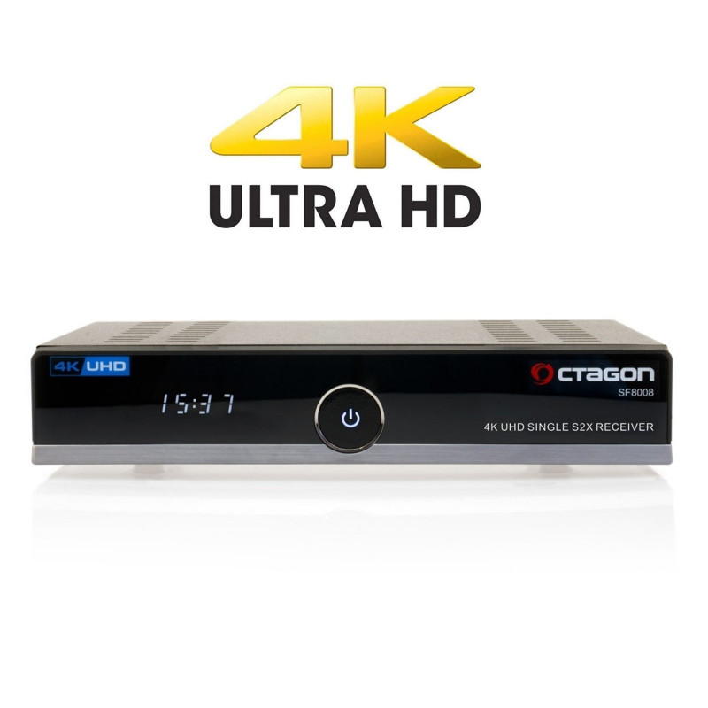 Octagon SF8008 4K UHD 2160p H.265 HEVC E2 Linux DVB-S2X Single Sat Receiver 300Mbit Wlan