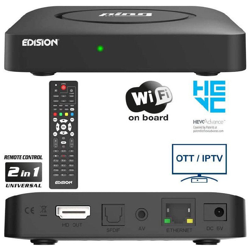 EDISION PING - OTT LINUX RECEIVER H265/HEVC schwarz EDISION PING - OTT LINUX RECEIVER H265/HEVC schwarz