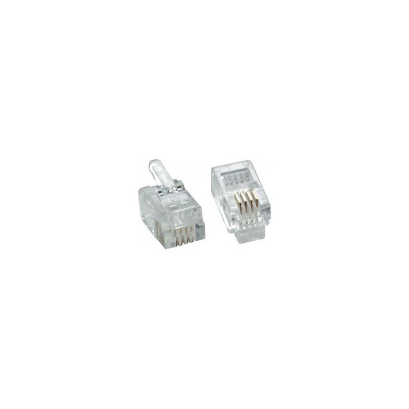 RJ11 Stecker zum Crimpen, ungeschirmt