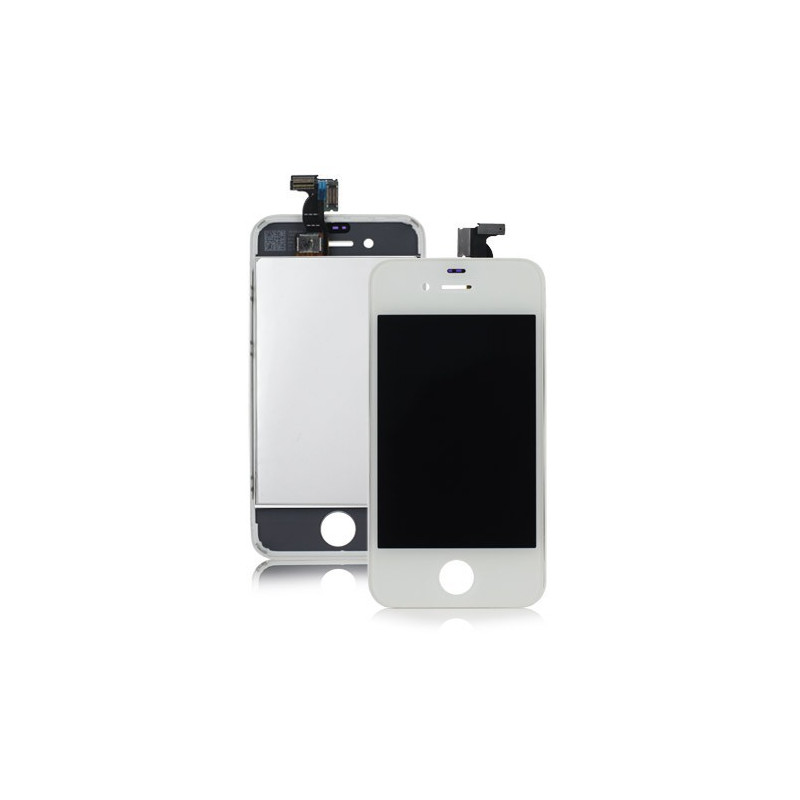 iPhone 4S Retina LCD und Digitizer Front - Weiss + Staubschutz