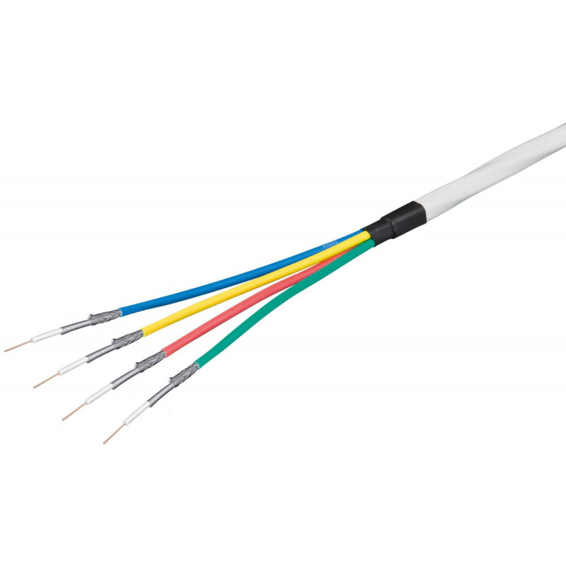 Quattro-Koaxial-Kabel  80dB, 2fach, geschirmt