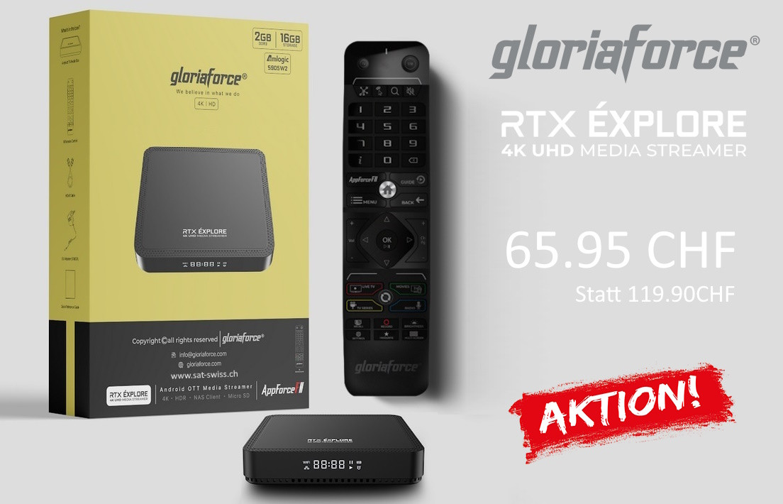 5x Gloriaforce RTX Explore 4K UHD TV Player Android 11 H.265 2GB RAM 16GB Flash Wlan