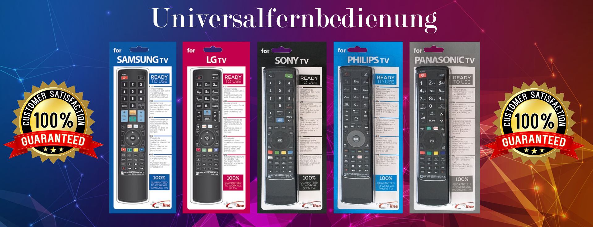 Universalfernbedienung Samsung, LG, Philips, Sony, Panasonic